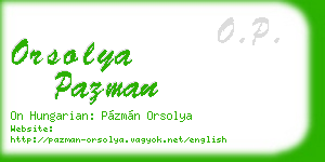 orsolya pazman business card